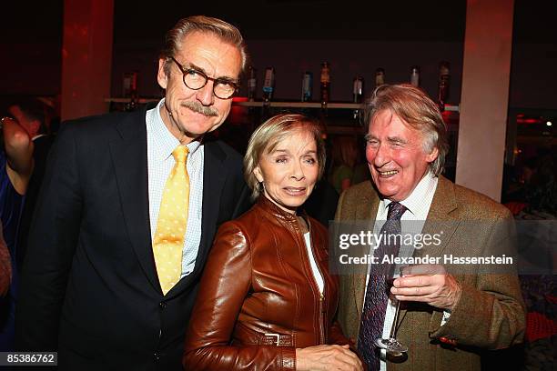 Monika Peitsch, Dr. Sven Hansen and Guenther Schramm attend the NdF After Work Party at the 8Seasons Club on March 11, 2009 in Munich, Germany.