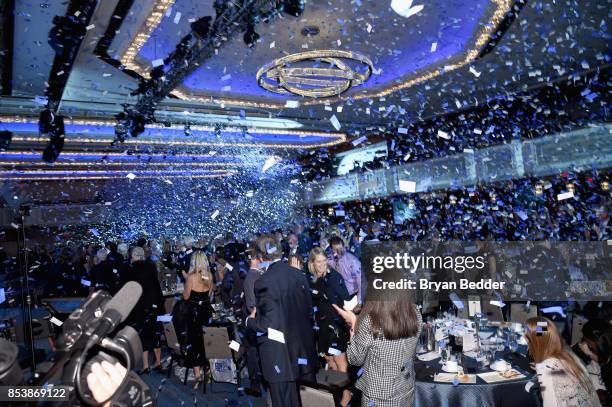 View of the ballroom during the 32nd Annual Great Sports Legends Dinner To Benefit The Miami Project/Buoniconti Fund To Cure Paralysis at New York...