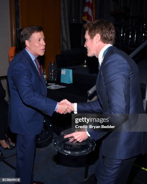 Bob Costas and Scott Dixon attend the 32nd Annual Great Sports Legends Dinner To Benefit The Miami Project/Buoniconti Fund To Cure Paralysis at New...