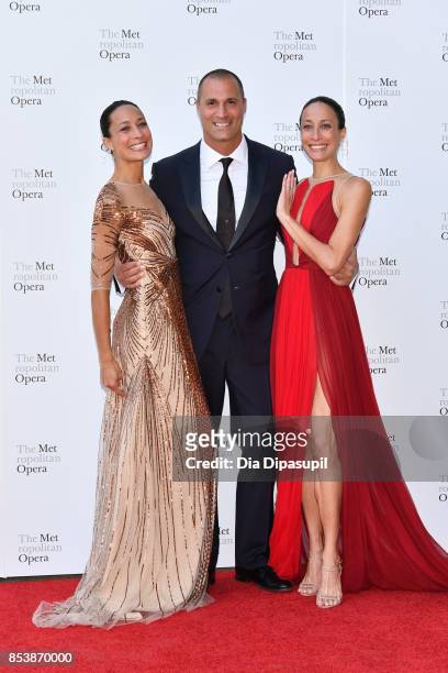 Cristen Barker, Nigel Barker, and Kimberly Hise attend the 2017 Metropolitan Opera Opening Night at The Metropolitan Opera House on September 25,...