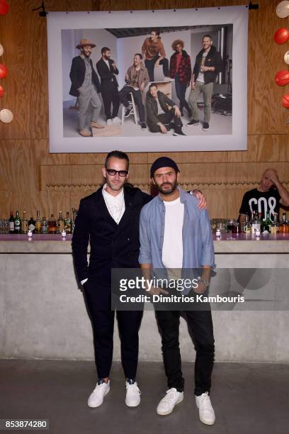 Designers Jey Perie and Alexandre Mattiusi attend GQ x GAP: Coolest Designers on the Planet 2017 at St. Ann's Warehouse on September 25, 2017 in New...