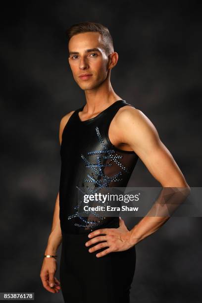 Figure skater Adam Rippon poses for a portrait during the Team USA Media Summit ahead of the PyeongChang 2018 Olympic Winter Games on September 25,...