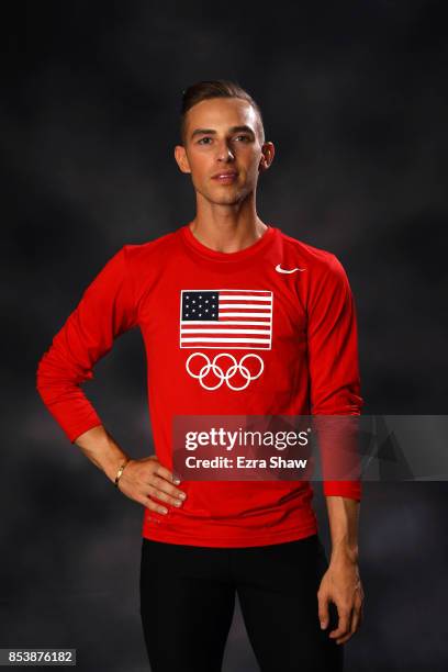 Figure skater Adam Rippon poses for a portrait during the Team USA Media Summit ahead of the PyeongChang 2018 Olympic Winter Games on September 25,...