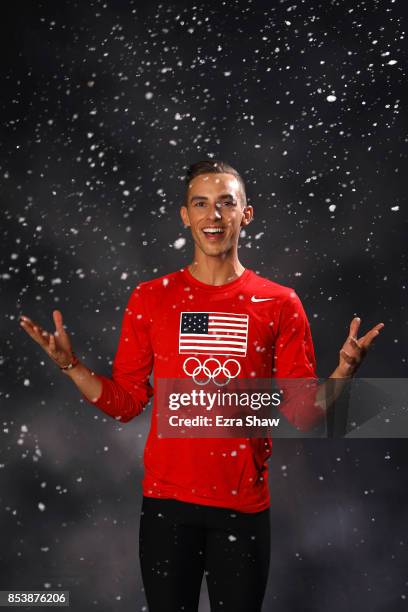 Figure skater Adam Rippon poses for a portrait during the Team USA Media Summit ahead of the PyeongChang 2018 Olympic Winter Games on September 25,...