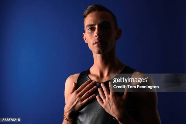 Figure skater Adam Rippon poses for a portrait during the Team USA Media Summit ahead of the PyeongChang 2018 Olympic Winter Games on September 25,...