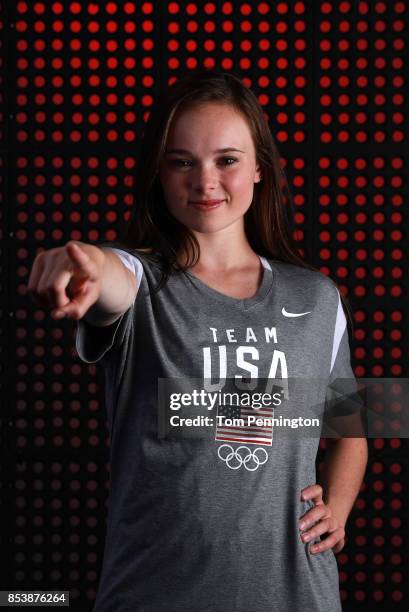 Figure skater Mariah Bell poses for a portrait during the Team USA Media Summit ahead of the PyeongChang 2018 Olympic Winter Games on September 25,...