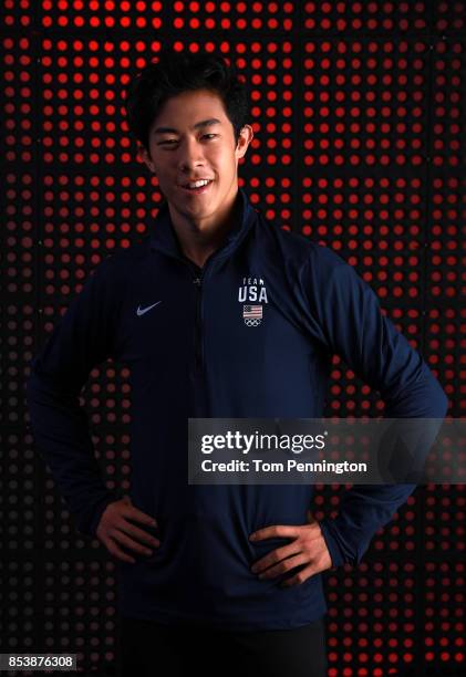 Figure Skater Nathan Chen poses for a portrait during the Team USA Media Summit ahead of the PyeongChang 2018 Olympic Winter Games on September 25,...