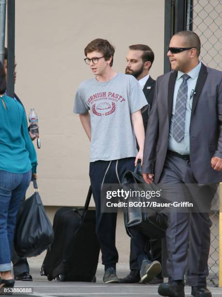 Freddie Highmore is seen at 'Jimmy Kimmel Live' on September 25, 2017 in Los Angeles, California.