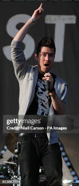 Bastille frontman Dan Smith performing at the Tennants Vital music festival at Boucher Road in Belfast.