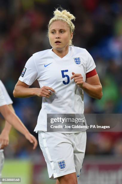 England captain Steph Houghton during the FIFA Womens World Cup Qualifying Group Six match at Cardiff City Stadium, Cardiff.