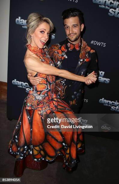 Dancer Mark Ballas and violinist Lindsey Stirling attend "Dancing with the Stars" season 25 at CBS Televison City on September 25, 2017 in Los...