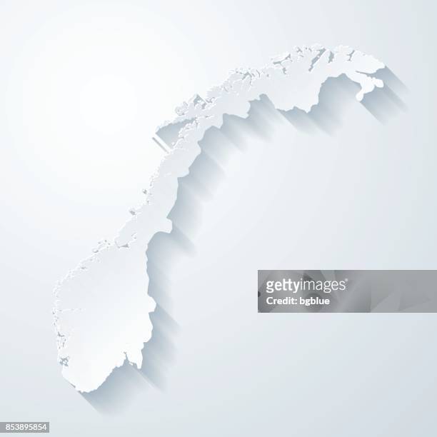 ノルウェー地図紙カット空白の背景の効果 - norway点のイラスト素材／クリップアート素材／マンガ素材／アイコン素材