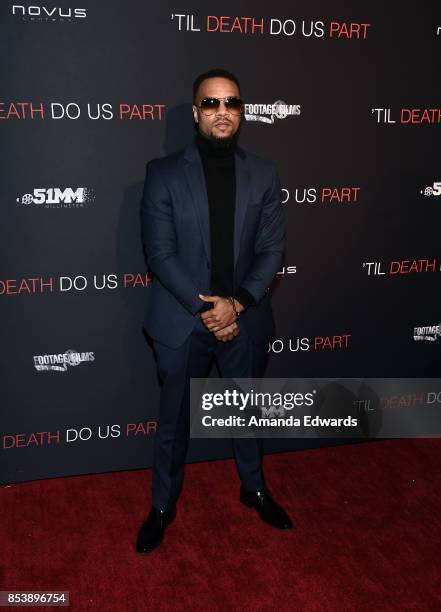 Rapper Jerome Jones arrives at the premiere of Novus Content's "Til Death Do Us Part" at The Grove on September 25, 2017 in Los Angeles, California.