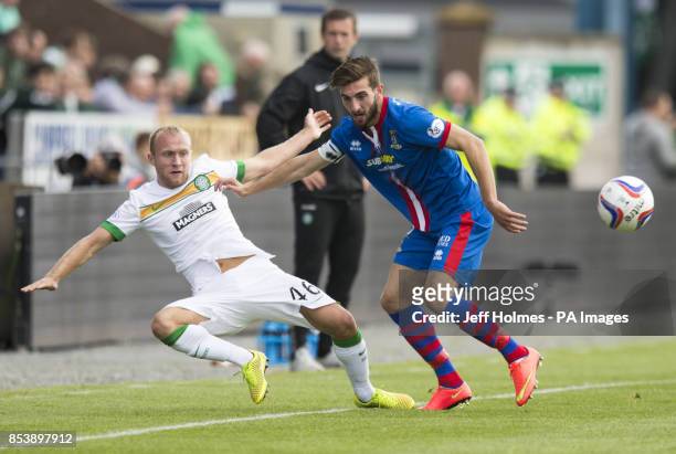 Inverness Caledonian Thistle's Graeme Shinnie and Celtic's Dylan McGeouch during the Scottish Premiership match at Tulloch Caledonian Stadium,...