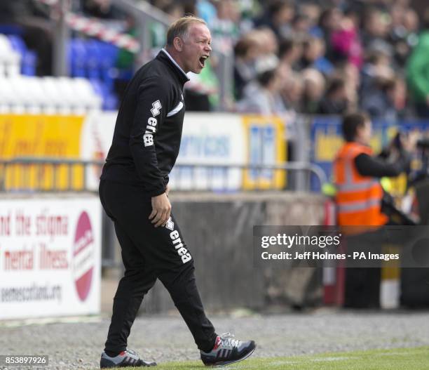 Inverness manager John Hughes during the Scottish Premiership match at Tulloch Caledonian Stadium, Inverness.