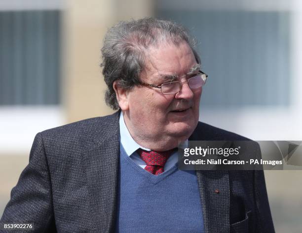 John Hume during the funeral of BBC broadcaster Gerry Anderson at St Eugene's Cathedral in Londonderry.