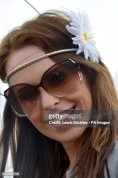 Festival goer Stacey from Yarm, Teesside, during day three of Leeds Festival in Bramham Park, Leeds.
