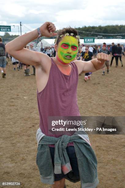 Festival goer during day three of Leeds Festival in Bramham Park, Leeds.