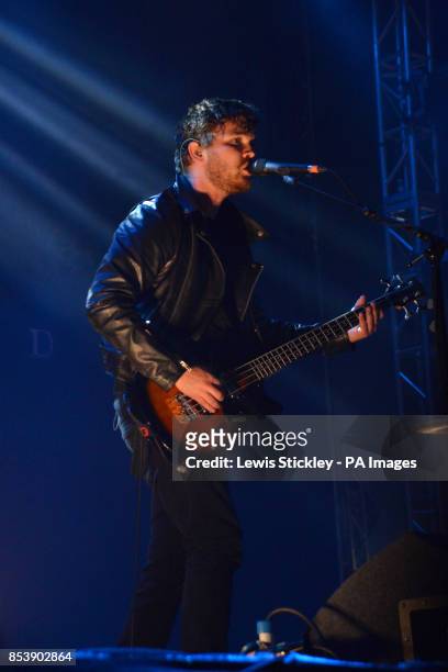 Mike Kerr of Royal Blood performs during day three of Leeds Festival in Bramham Park, Leeds.