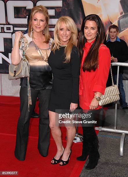 Kathy Hilton and Kim Richards and Kyle Richards arrives at the Los Angeles premiere of "Race To Witch Mountain" at the El Capitan Theatre on March...