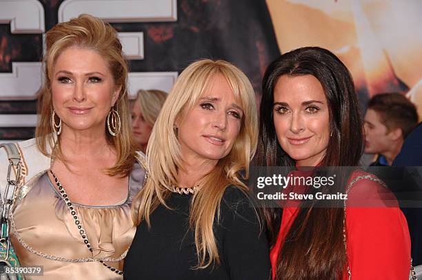 Kathy Hilton and Kim Richards and Kyle Richards arrives at the Los Angeles premiere of "Race To Witch Mountain" at the El Capitan Theatre on March...