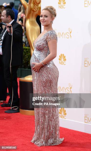 Hayden Panettiere arriving at the EMMY Awards 2014 at the Nokia Theatre in Los Angeles, USA.