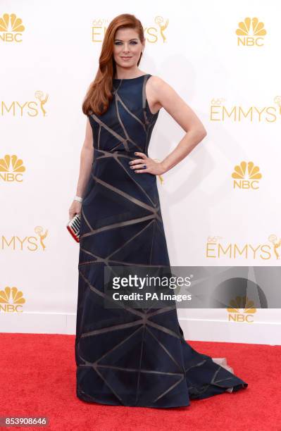 Debra Messing arriving at the EMMY Awards 2014 at the Nokia Theatre in Los Angeles, USA.