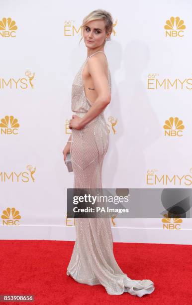 Taylor Schilling arriving at the EMMY Awards 2014 at the Nokia Theatre in Los Angeles, USA.