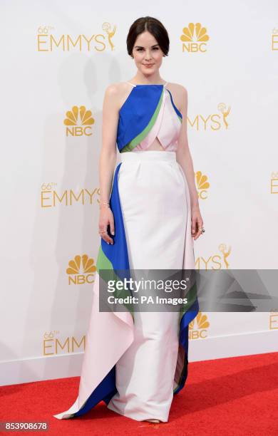 Michelle Dockery arriving at the EMMY Awards 2014 at the Nokia Theatre in Los Angeles, USA.