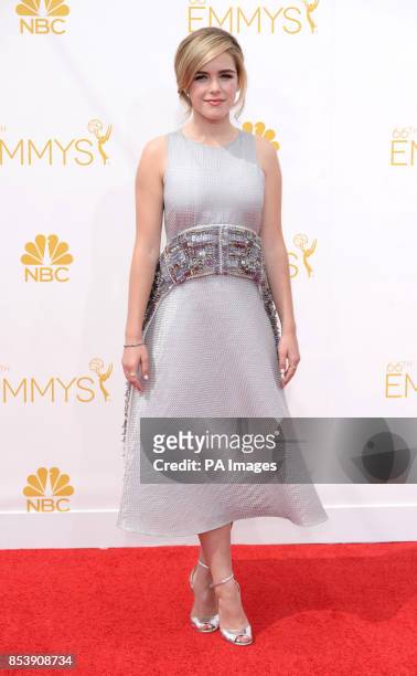 Kiernan Shipka arriving at the EMMY Awards 2014 at the Nokia Theatre in Los Angeles, USA.