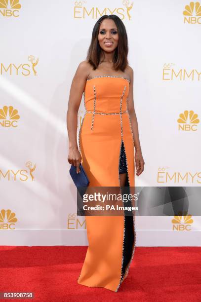 Kerry Washington arriving at the EMMY Awards 2014 at the Nokia Theatre in Los Angeles, USA.