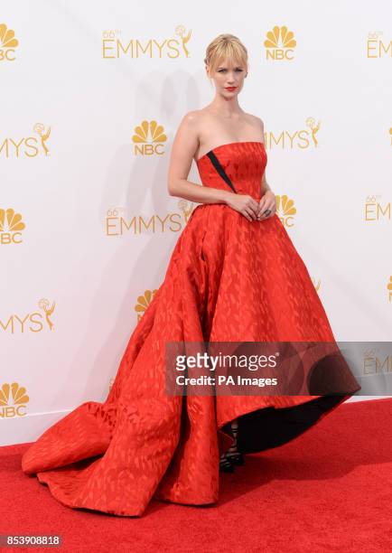January Jones arriving at the EMMY Awards 2014 at the Nokia Theatre in Los Angeles, USA.