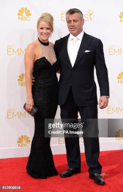 Matt LeBlanc and Andrea Anders arriving at the EMMY Awards 2014 at the Nokia Theatre in Los Angeles, USA.