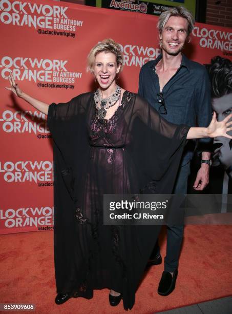 Lady Rizo and guest attend the Off-Broadway opening night of 'A Clockwork Orange' at New World Stages on September 25, 2017 in New York City.