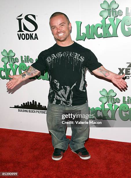 Personality Jason "Wee Man" arrives at the premiere and DVD release party for "The Life of Lucky Cucumber" at the Mann Chinese Theater on March 11,...