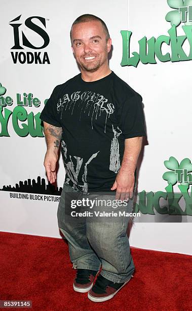 Personality Jason "Wee Man" arrives at the premiere and DVD release party for "The Life of Lucky Cucumber" at the Mann Chinese Theater on March 11,...