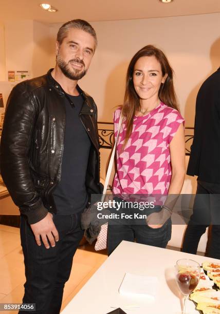 Actor Anthony Dupray and Emmanuelle Boiron attend Avellino Cocktail Party at Avellino Store Rue de Richelieu on September 25, 2017 in Paris, France.