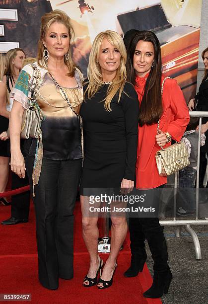 Kathy Hilton, Kim Richards and Kyle Richards attend the premiere of "Race to Witch Mountain" at the El Capitan Theatre on March 11, 2009 in...
