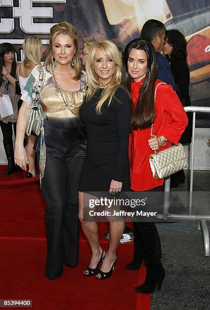 Kathy Hilton, Actresses Kim Richards and Kyle Richards arrive at the Los Angeles premiere of "Race To Witch Mountain" at the El Capitan Theatre on...