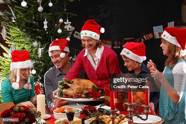 family christmas dinner - burns supper stock pictures, royalty-free photos & images