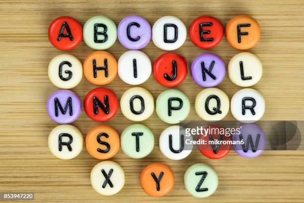 the british alphabet letters - q and a stock-fotos und bilder