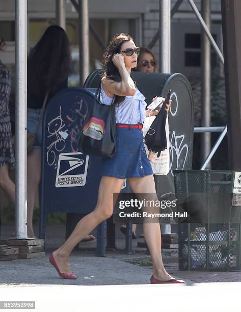 Actress Famke Janssen is seen walking in soho on September 25, 2017 in New York City.