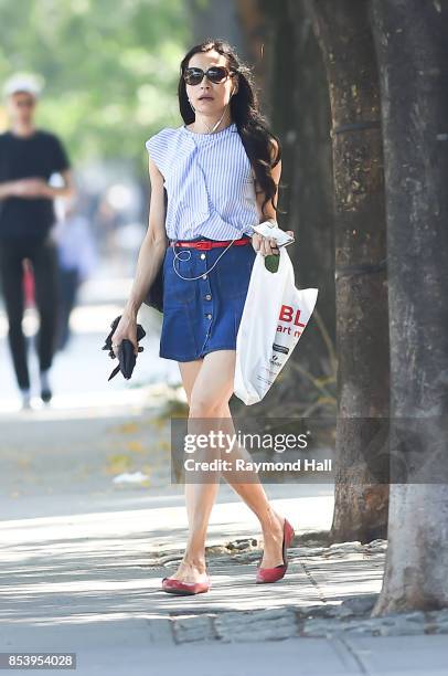 Actress Famke Janssen is seen walking in soho on September 25, 2017 in New York City.