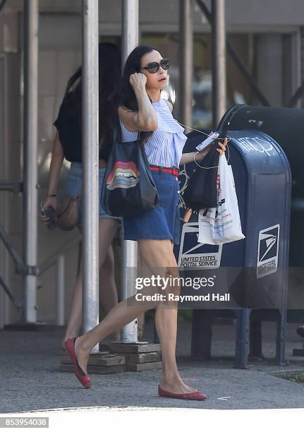 Actress Famke Janssen is seen walking in soho on September 25, 2017 in New York City.