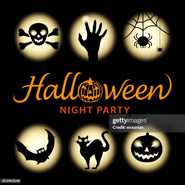 halloween night elements - lantern isolated stock illustrations