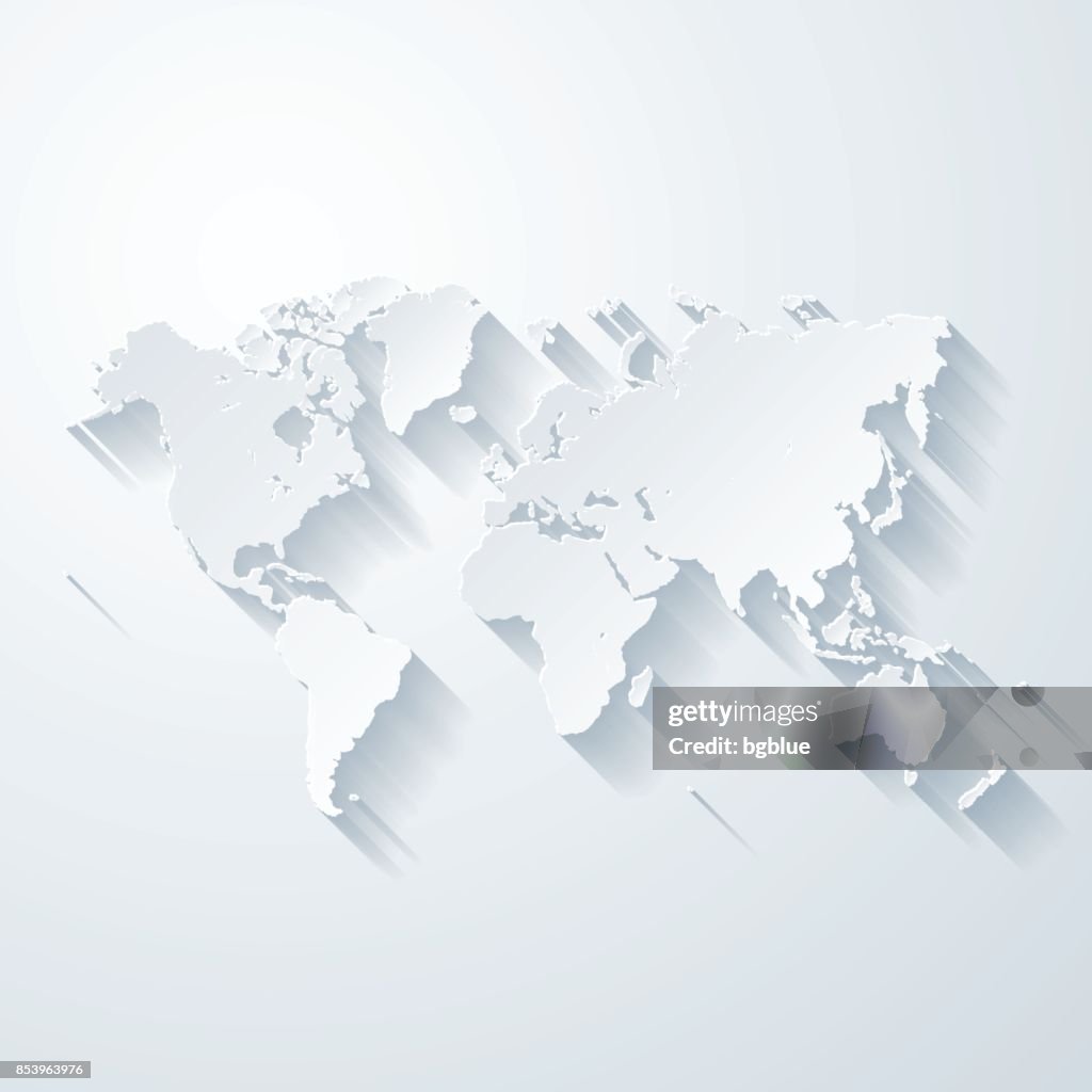 世界地圖用紙切空白背景的影響