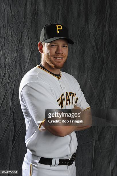 Brandon Moss of the Pittsburgh Pirates poses during photo day at the Pirates spring training complex on February 22, 2009 in Bradenton, Florida.