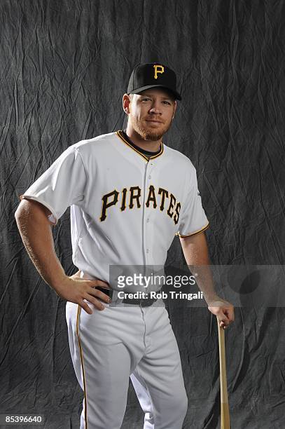 Brandon Moss of the Pittsburgh Pirates poses during photo day at the Pirates spring training complex on February 22, 2009 in Bradenton, Florida.