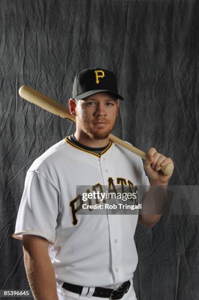 Brandon Moss of the Pittsburgh Pirates poses during photo day at the Pirates spring training complex on February 22, 2009 in Bradenton, Florida.