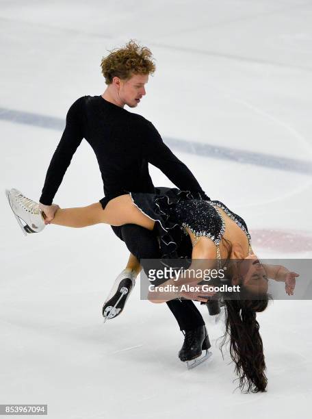 Madison Chock and Evan Bates perform for a crowd during the Team USA Media Summit demo event on September 25, 2017 in Park City, Utah.